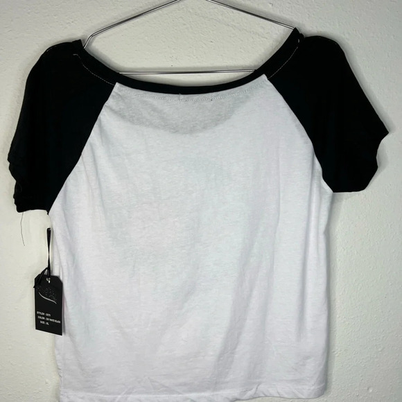 Sistas White & Black Block Color Short Sleeve Graphic Tee Sun & Moon Size XL - Picture 4 of 4